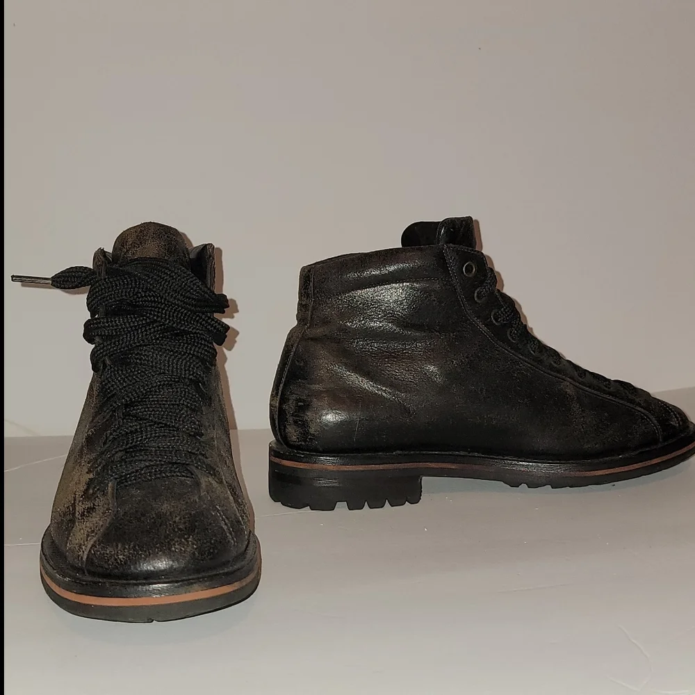 Celebrity-Owned Santoni Custom Boots - Size 9 - Black German Hunter Boot